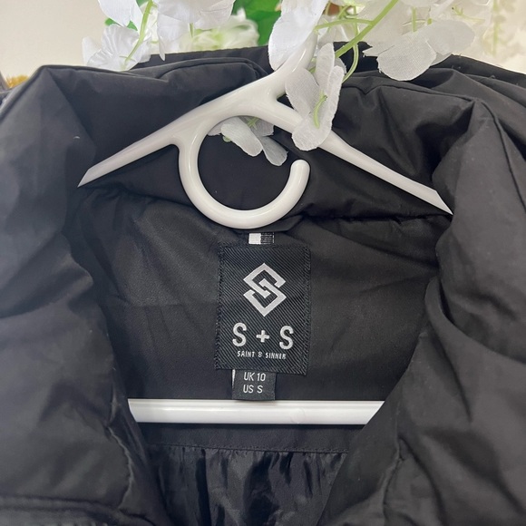 Saints & Sinners Black Quilted Bomber Jacket with Hood 🖤 - Picture 5 of 7